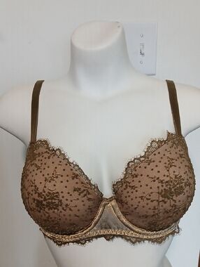 Victoria's Secret Feminine Sexy Dream Angels Olive Green Lined Demi Lace Bra